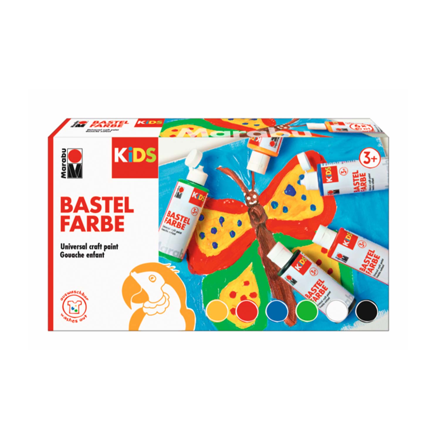 MARABU Kids Bastelfarben-Set  6 x 80 ml  