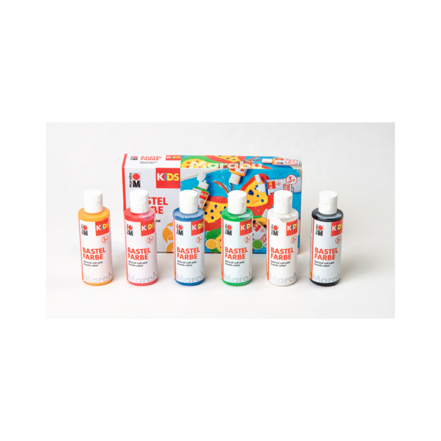 MARABU Kids Bastelfarben-Set  6 x 80 ml  