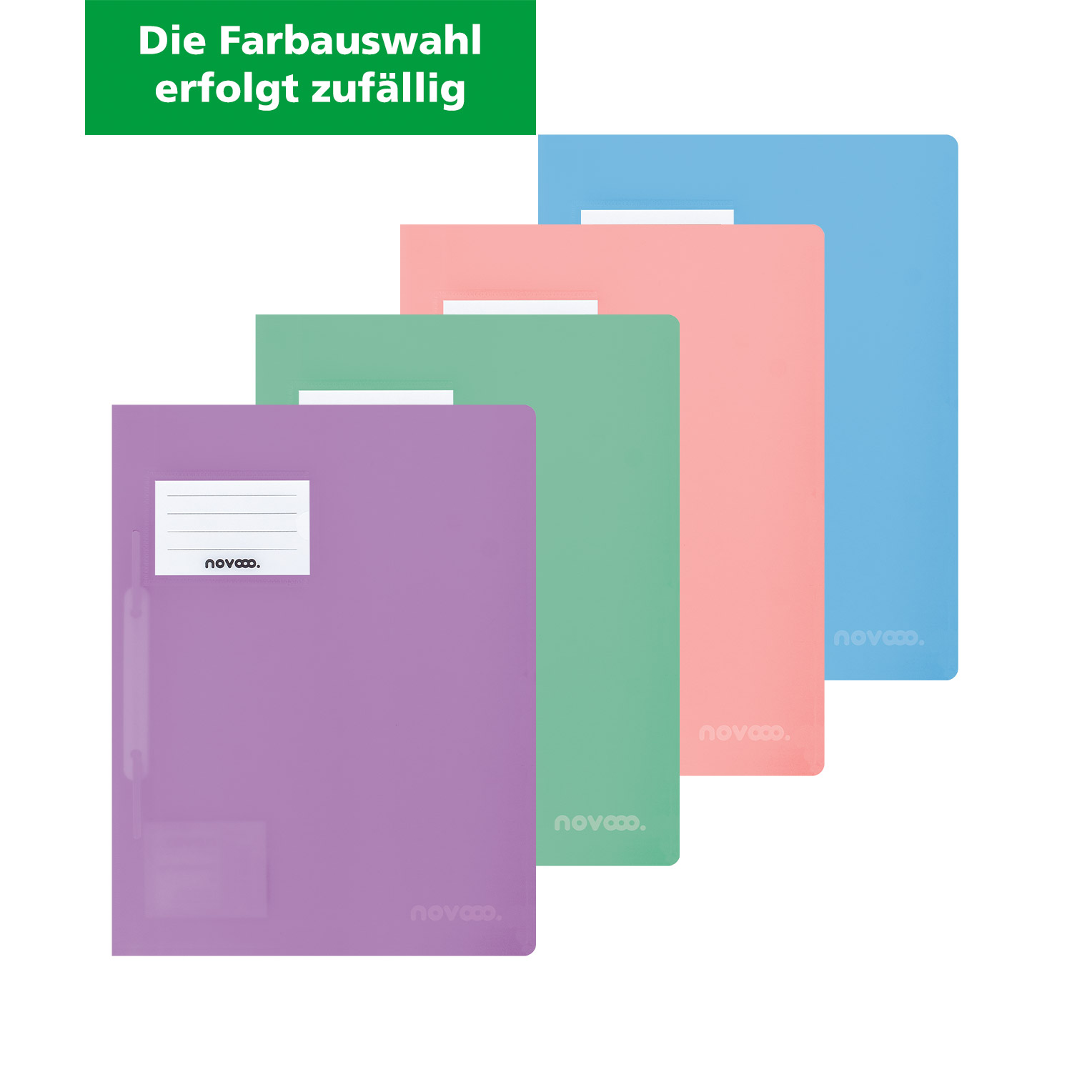 novooo Schnellhefter aus Kunststoff A4 pastell (Farbauswahl erfolgt zufällig)