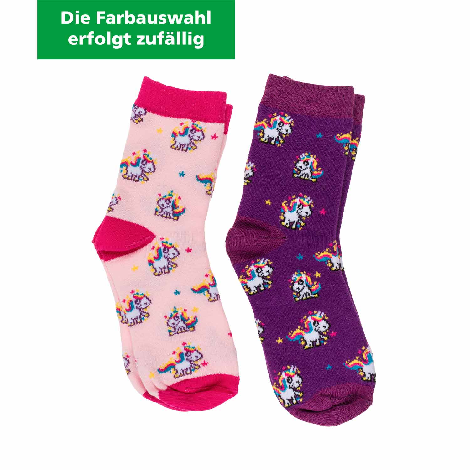 Zaubersocken für Kinder Einhorn 1 Paar Größe 22-34 (Farbauswahl erfolgt zufällig)