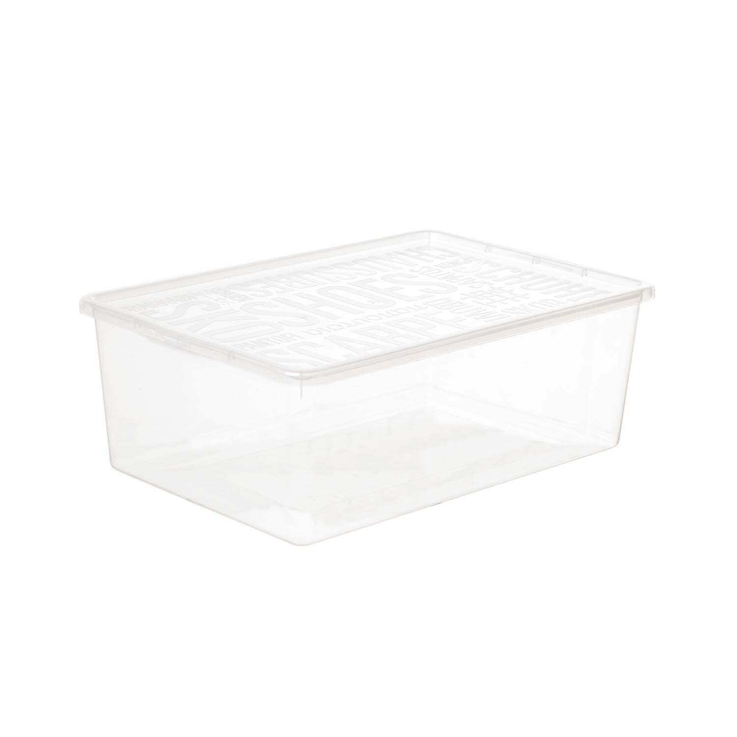 Große 9,5 L Schuhbox transparent, Schuh-Organizer, Aufbewahrungsbox, Kunststoffbox, Schuhaufbewahrung