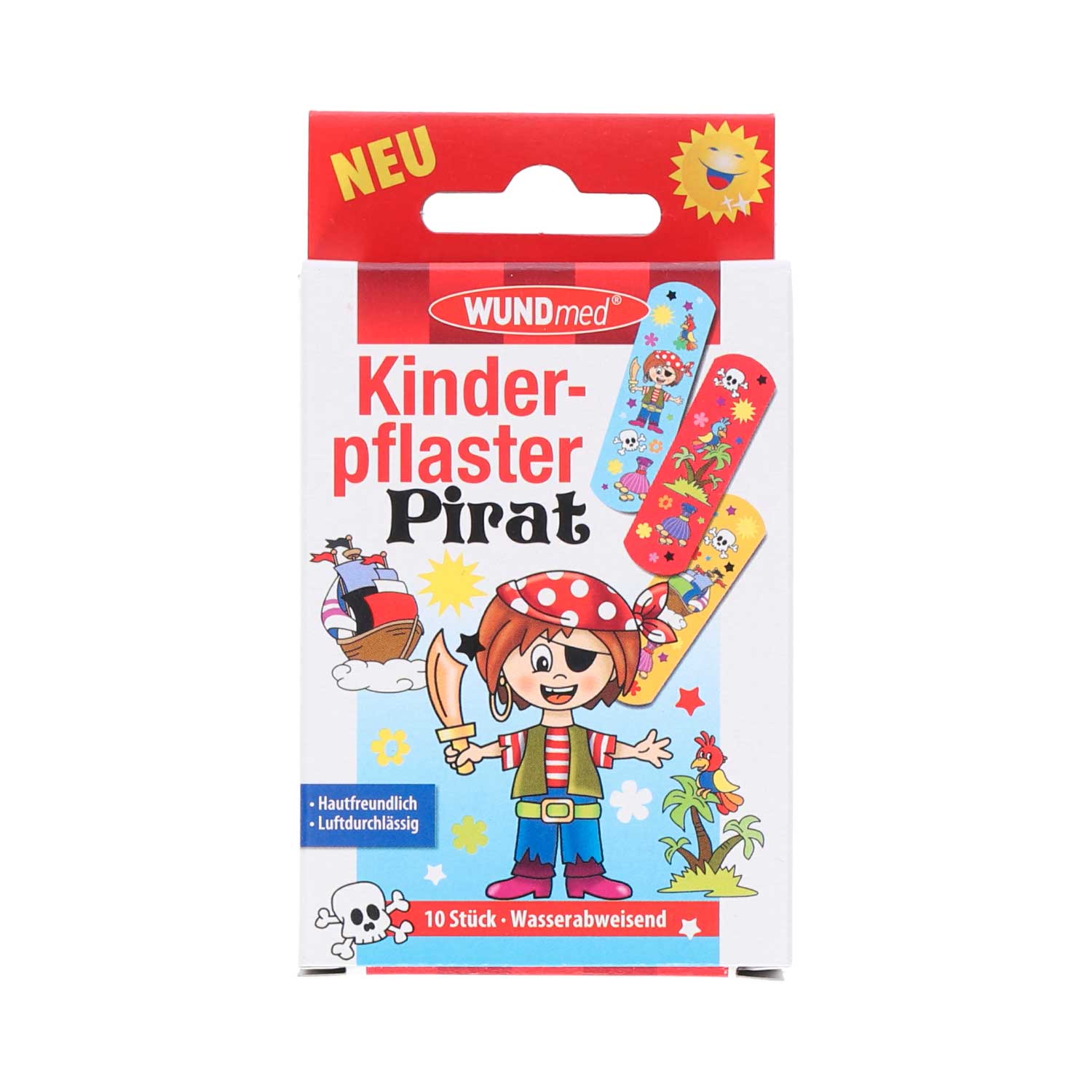 Kinderpflaster Motiv Pirat 10 Stück wasserabweisend 