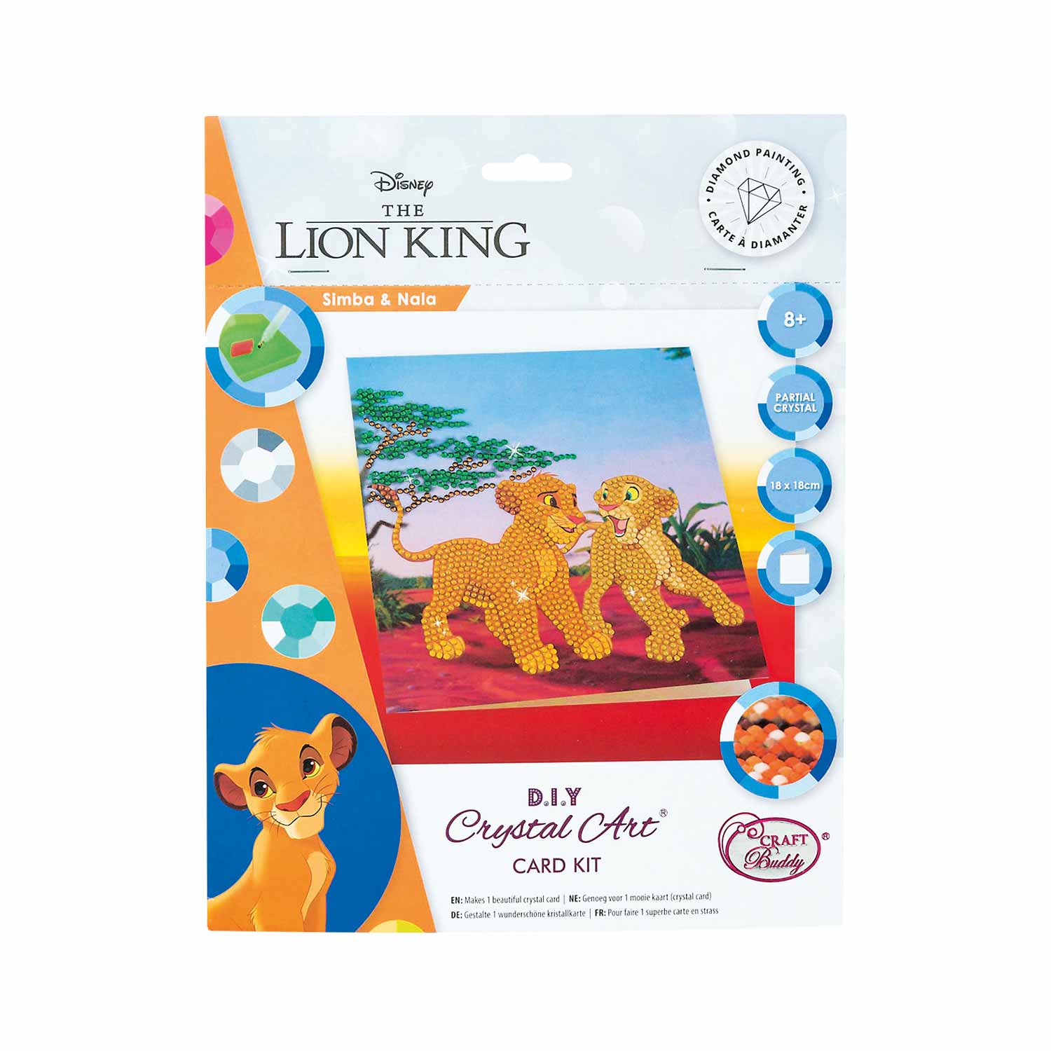 Diamond Painting Crystal Art Karten-Set Simba & Nala