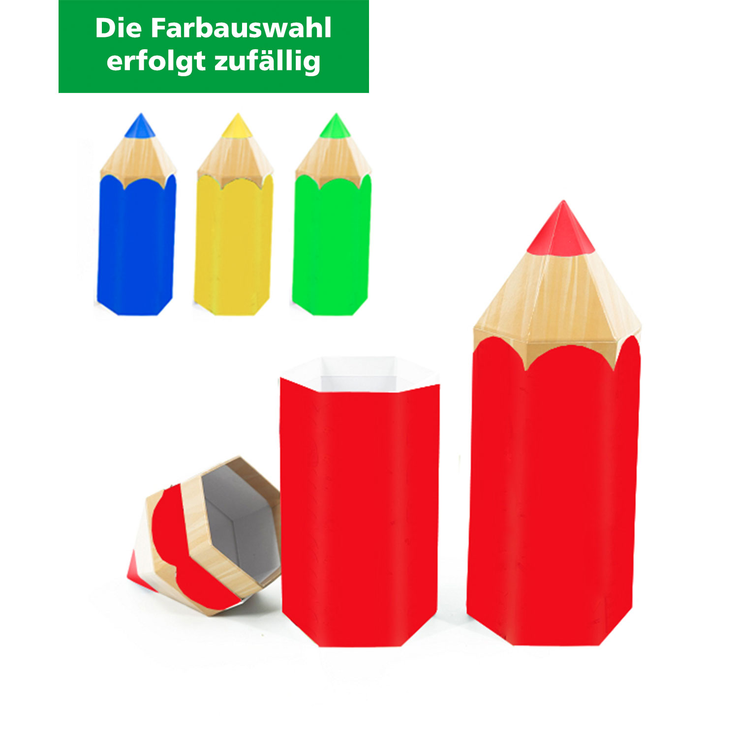 Stiftbox aus Pappe 28 cm verschiedene Farben (Farbauswahl erfolgt zufällig) 
