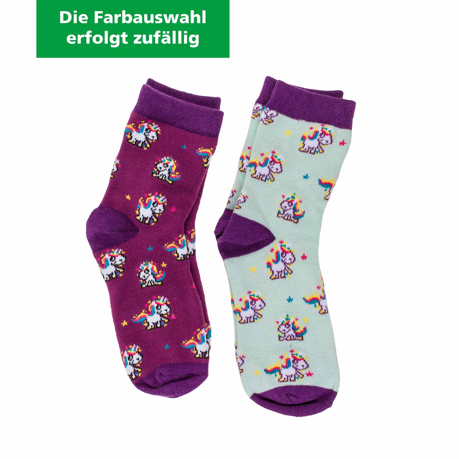 Zaubersocken für Kinder Einhorn 1 Paar Größe 22-34 (Farbauswahl erfolgt zufällig)