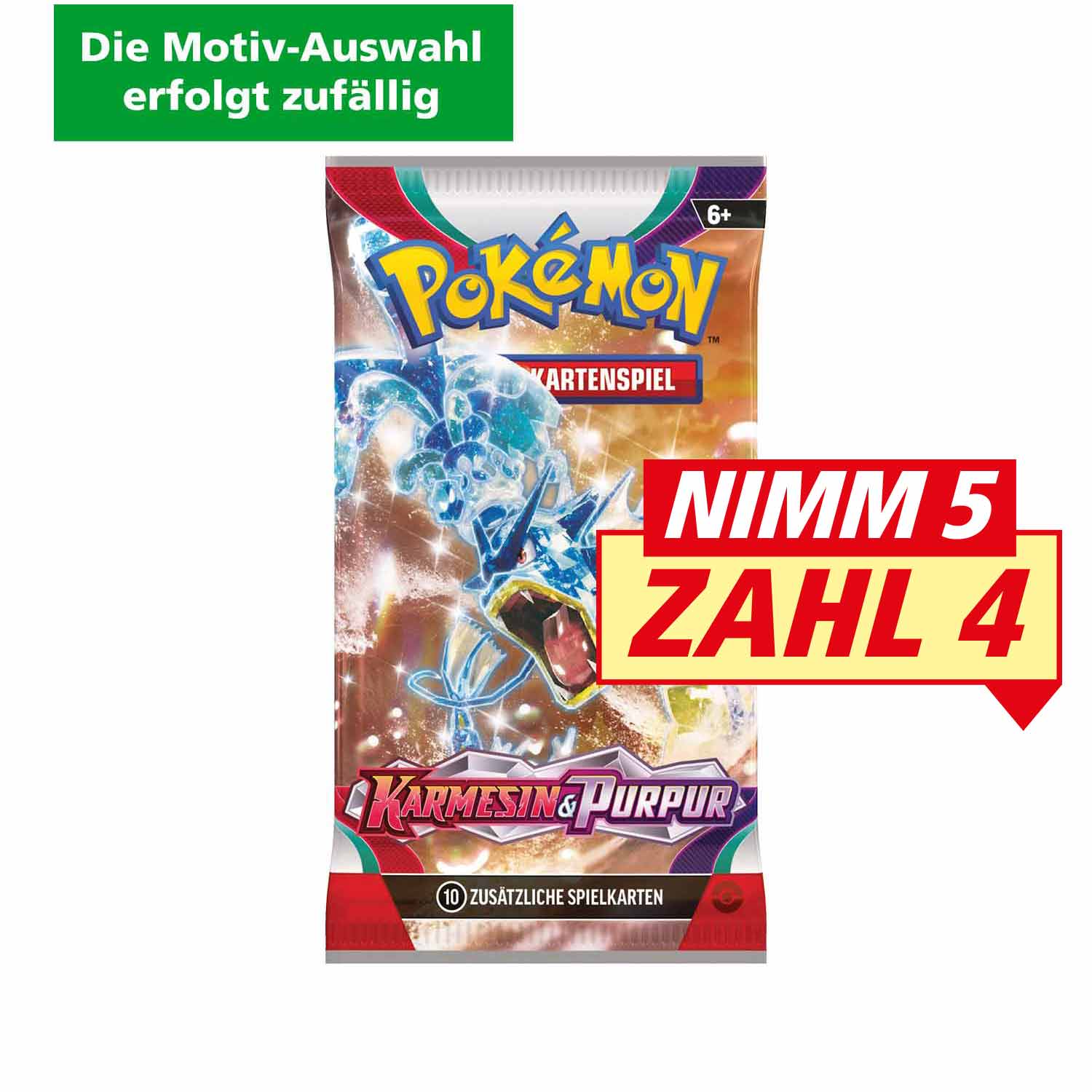 Pokémon Boosterpack Sammelkarten Karmesin & Purpur DE (Die Motiv-Auswahl erfolgt zufällig)