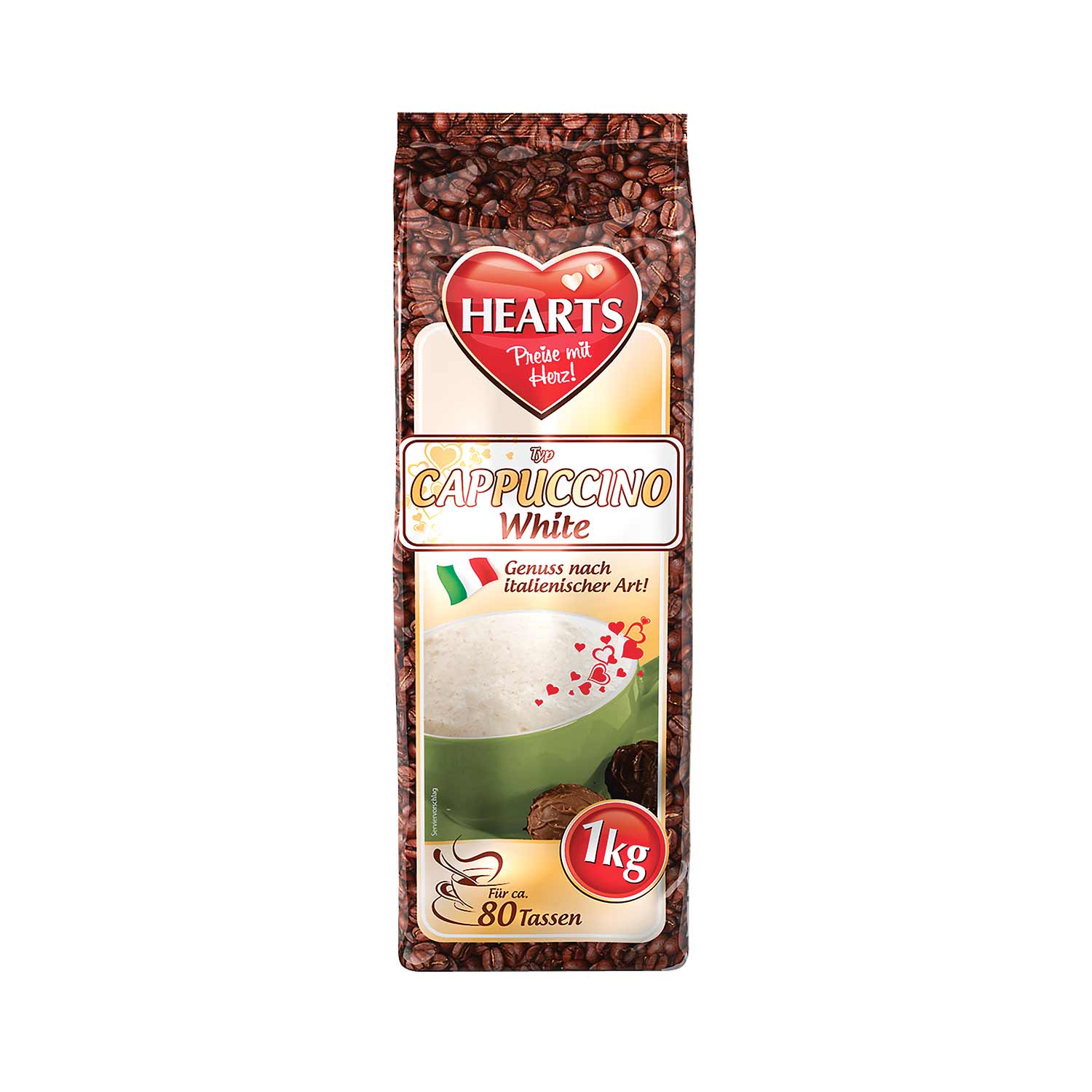 Hearts Cappuccino White 1 kg für ca. 80 Tassen 