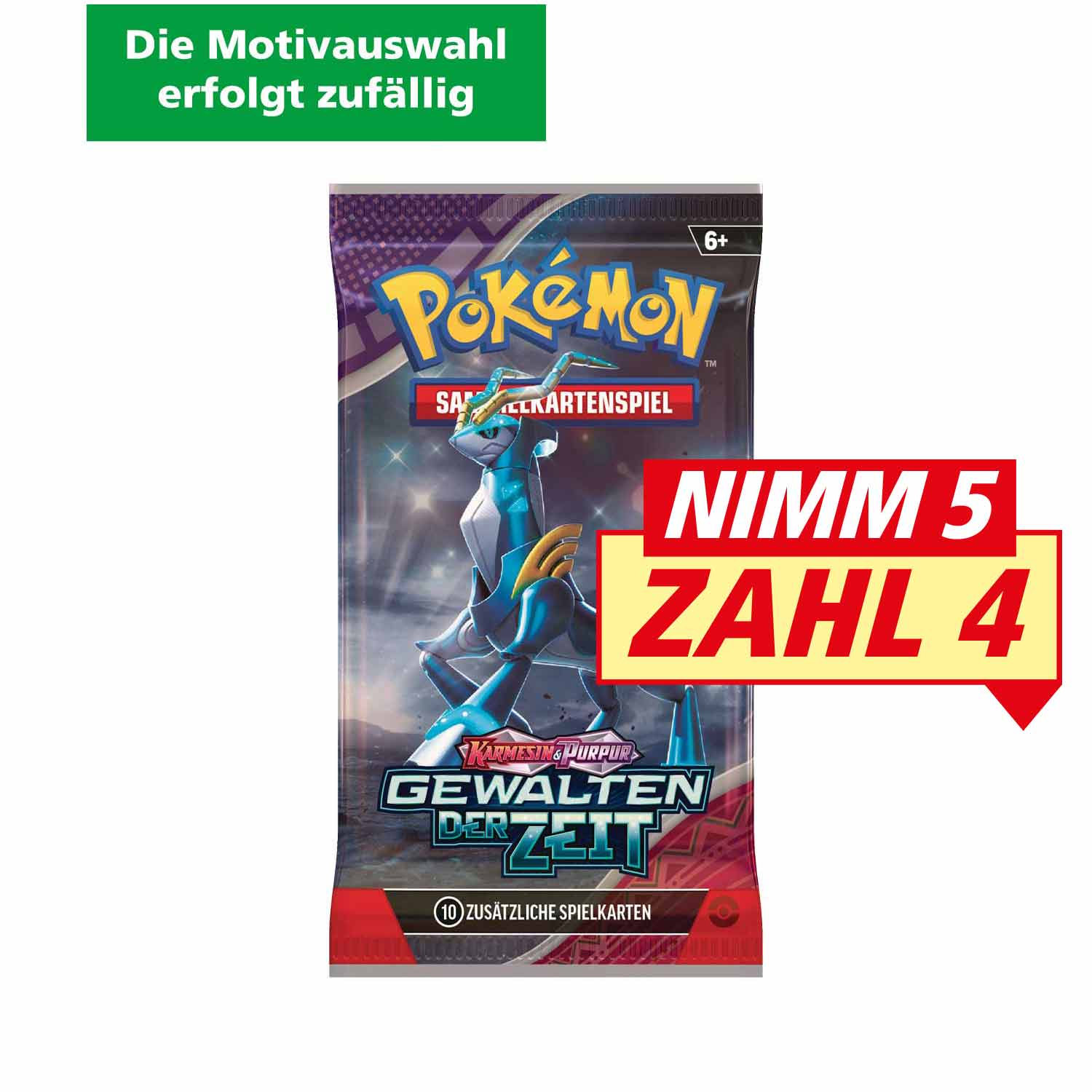 Pokémon Boosterpack Sammelkarten Gewalten der Zeit (Die Motiv-Auswahl erfolgt zufällig) 