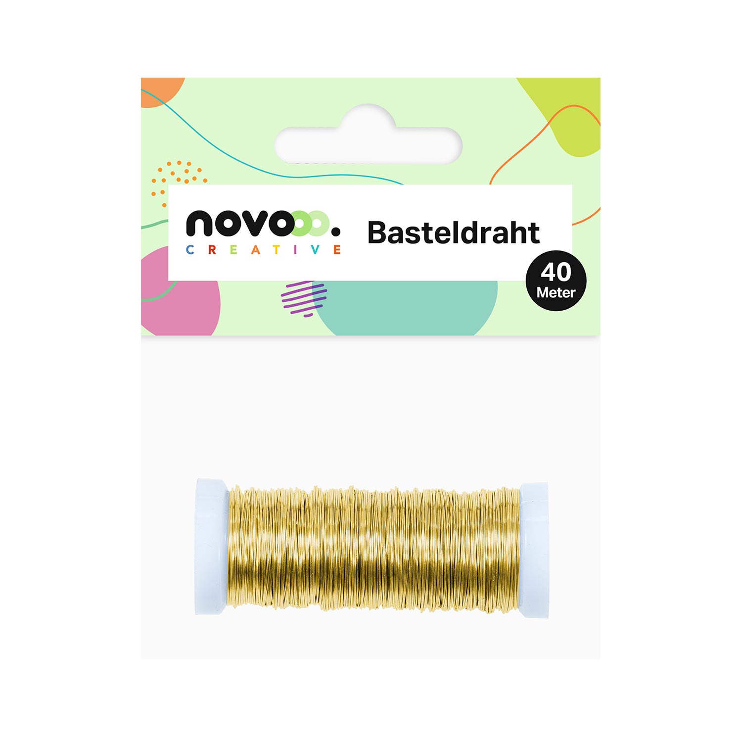 novooo Creative Basteldraht Gold 40 m Ø 0,3 mm