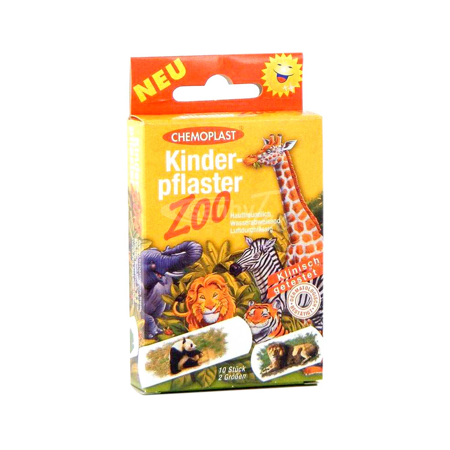 Kinderpflaster Motiv Zoo 10 Stück wasserabweisend, 2 Größen