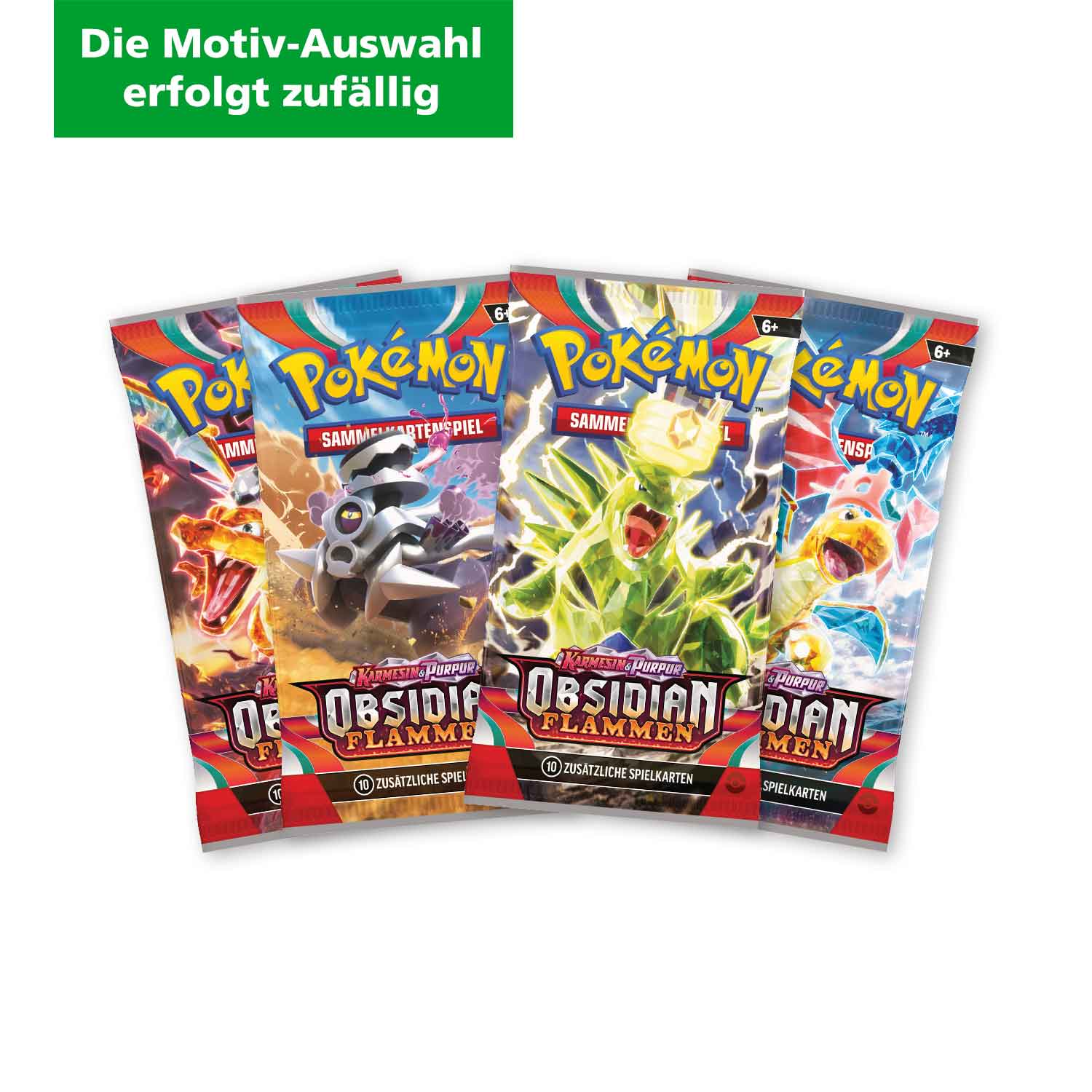 Pokémon Boosterpack Sammelkarten Obsidian Flammen (Die Motiv-Auswahl erfolgt zufällig) 