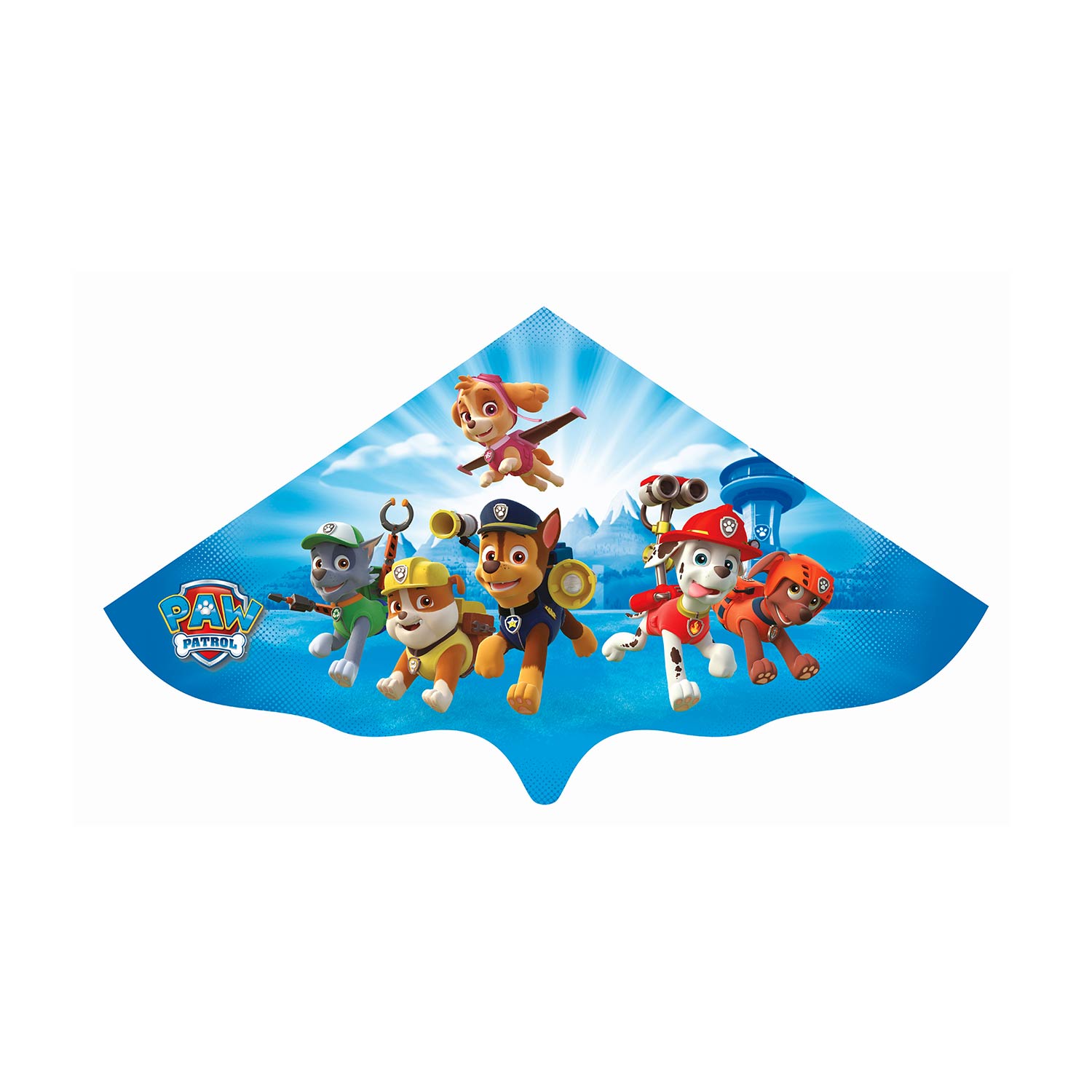 Kinderdrachen Paw Patrol mit Wickelgriff und Schnur 115 x 63 cm 